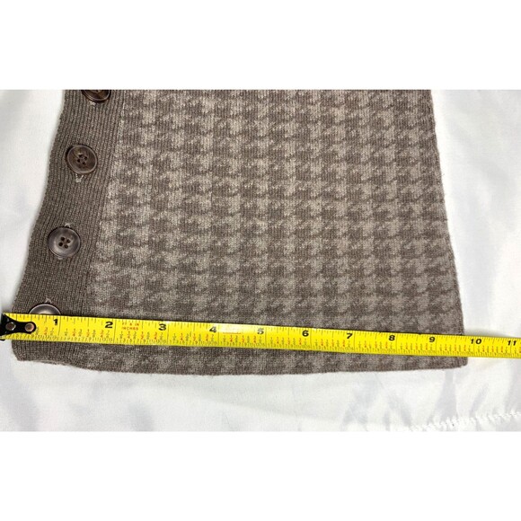 Naadam Set Wool & Cashmere Brown Houndstooth Sweater Flare Pants Corset Top Sz M - Picture 13 of 16